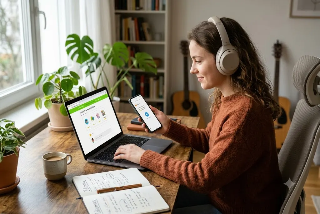 Student using the best free language learning apps and AI language tutor tools