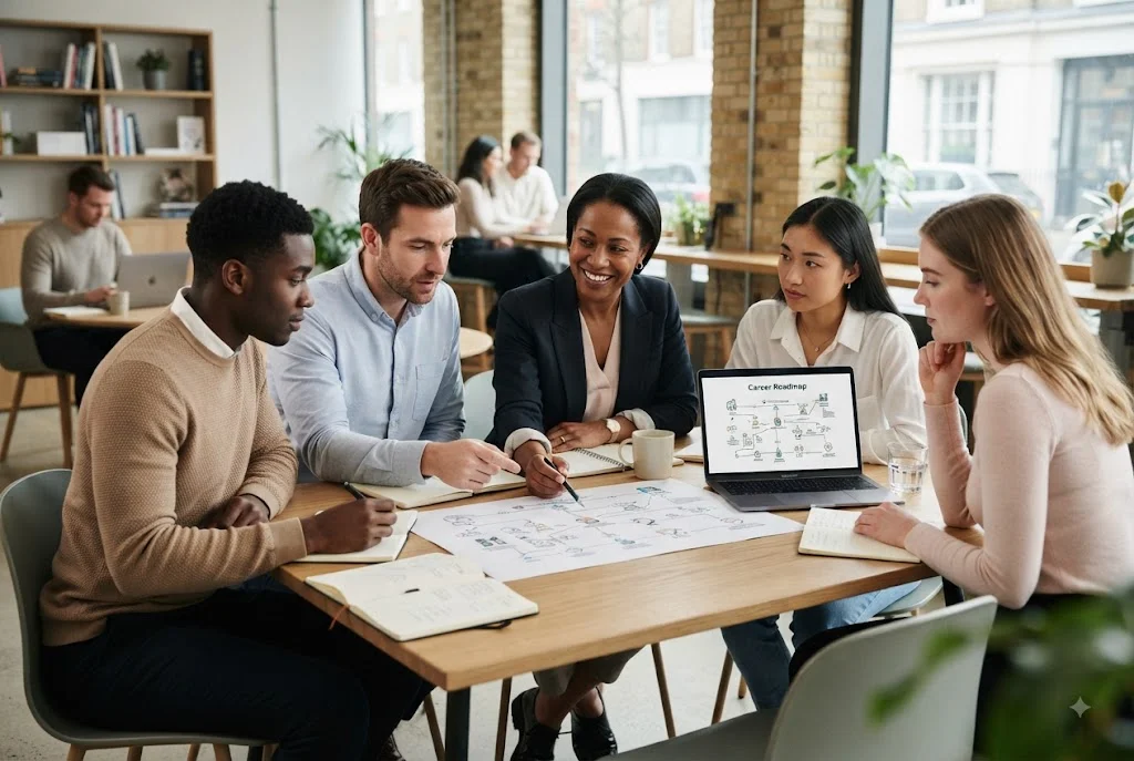Career pathways examples shown in a professional career planning session