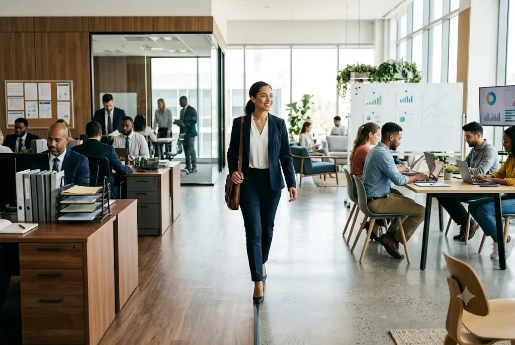 Professional illustrating the career pivot meaning while transitioning into a new career path