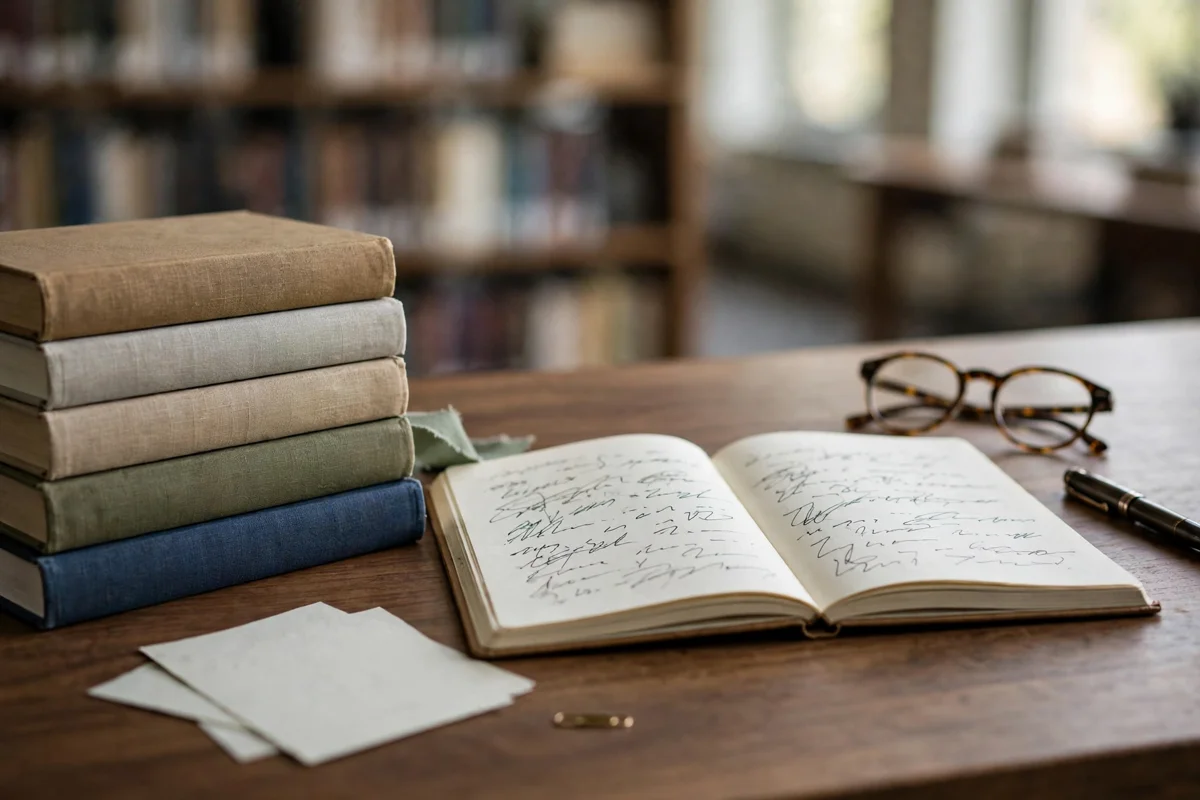 Reference books and a bibliography notebook for academic referencing styles